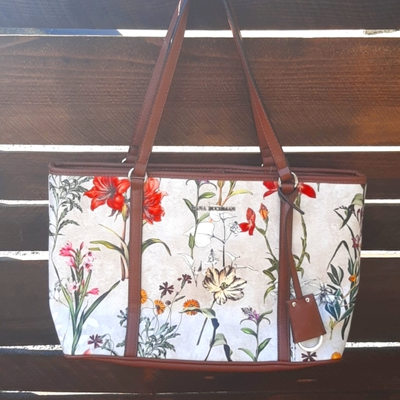 Dana Buchman gorgeous floral shoulder handbag purse